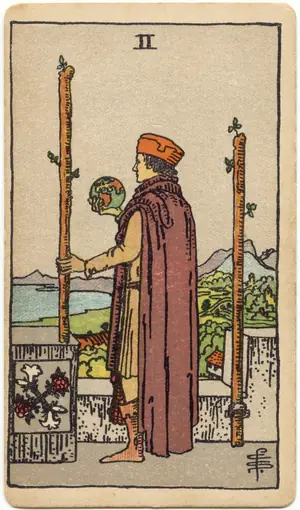 權杖二 Two of Wands